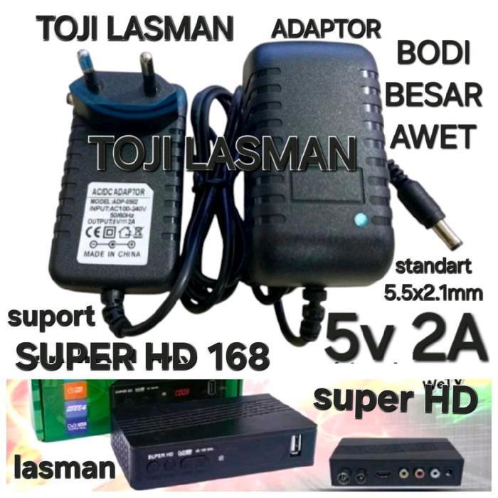 ( ADAPTOR STB SET TOP BOX BOK 5V 2A ) adapter  COLOKAN PSU TRAVO POWER SUPPLY SUPER HD 168  ANDROID 
