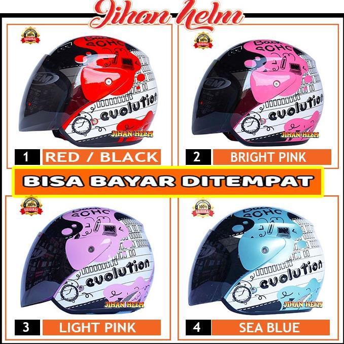 HELM / HELM GM / HELM WANITA / HELM WANITA GM EVOLUTION NOTE WHITE RED TERBARU