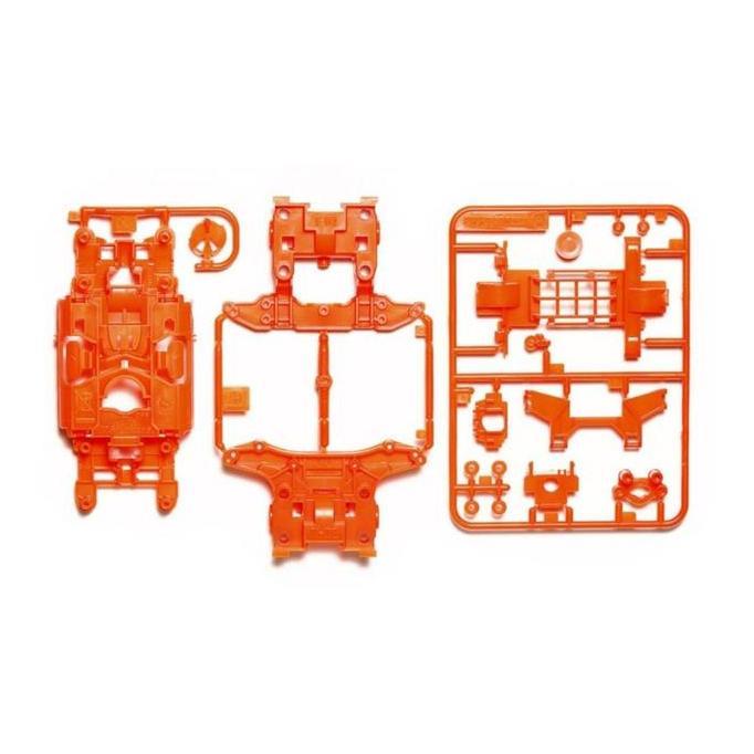 TAMIYA 95682 MS CHASSIS SET [ FLUORESCENT ORANGE ] MINI 4WD STATION