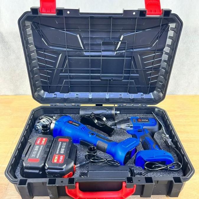 impact wrench Hujia paket hemat 2221 + 2521 gerinda cordless