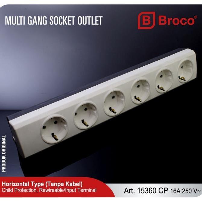 Stop Kontak BROCO / Terminal BROCO / Stop Kontak 6 Lubang Putih BROCO
