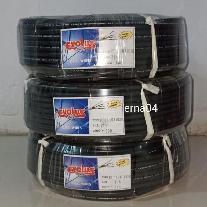 KABEL Listrik/Audio Serabut HYO 2X1.5 Evolus Hitam
