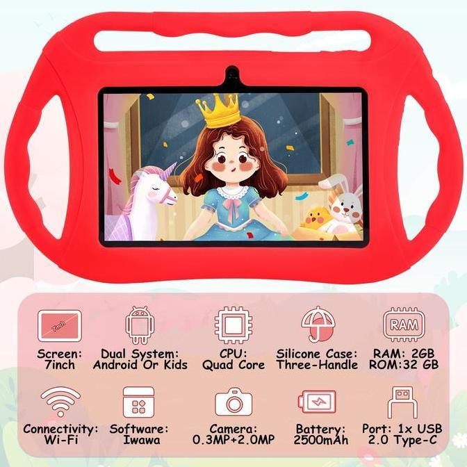 Kids Tablet / Tablet Anak / Tablet 7 Inch / Android 10 / 2/32GB / Kids