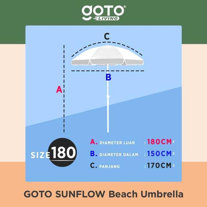Goto Sunflow Payung Tenda Jualan Pantai Cafe Outdoor Besar Jumbo
