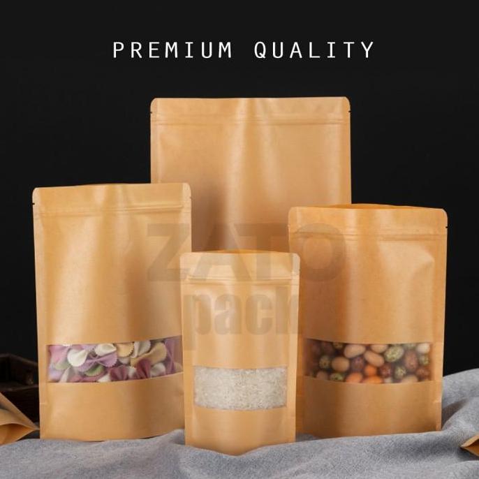 10x15 Kraft paper bag BROWN standing pouch ZATOPACK kemasan packaging