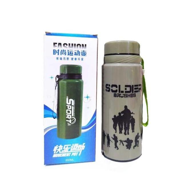BOTOL MINUM KACA MOTIF COVER PLASTIK 750ML
