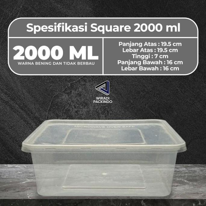 kotak makan plastik 2000ml / Thinwall 2000 ml / Food container