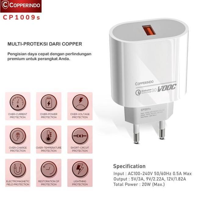COPPER CHARGER 18 WATT ( TIPE CP 1009 )