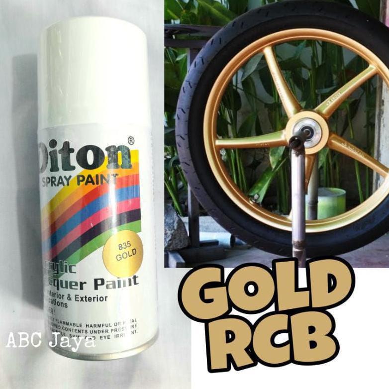 Pilok Pylox Cat Semprot Diton Gold 835 Solid Mengkilap emas rcb Mas sepeda motor mobil 300ml