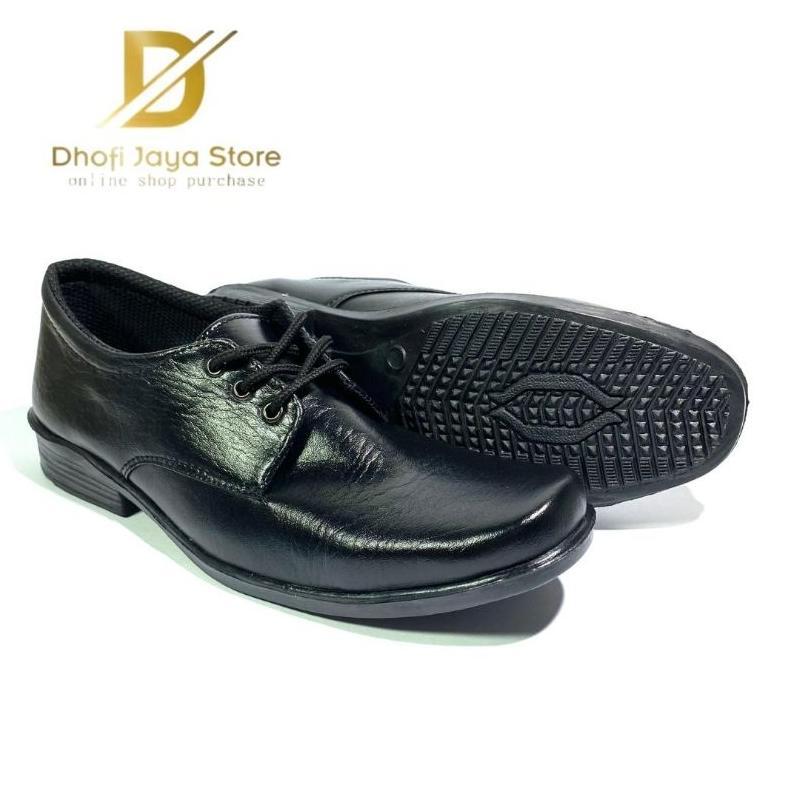 Murah Sepatu Fantofel Pria Hitam Glossy Bahan Kulit Sintetis Outsole Karet Anti Licin Sepatu Oxford 