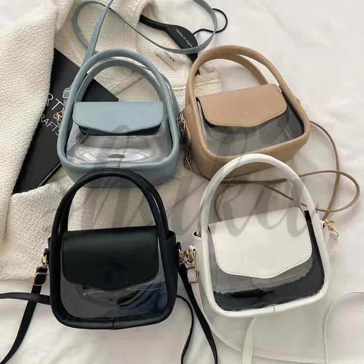 Rosy / Tas Selempang Mika / Tas Selempang Wanita Korea Transparan