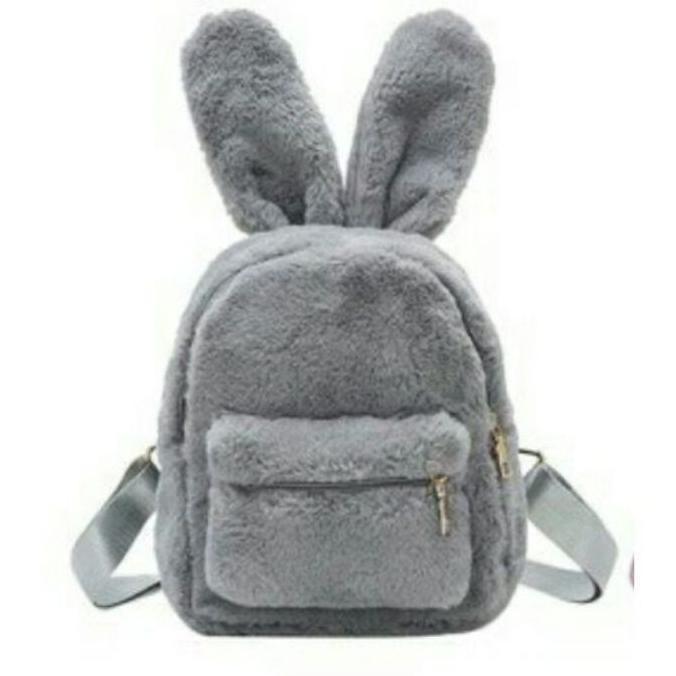 Tas Ransel Bulu Halus Wanita Bestie Rabbit Tas Lucu Bulu Lembut Tas Perempuan