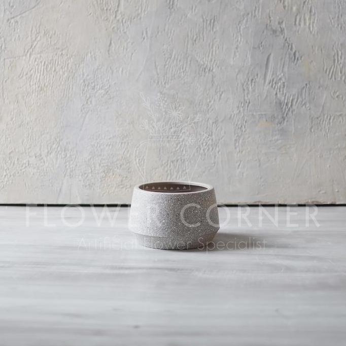 Vas Plastik Melamin Bowl with Cement-Like Texture Besar, Sedang, Kecil (V23014) HI