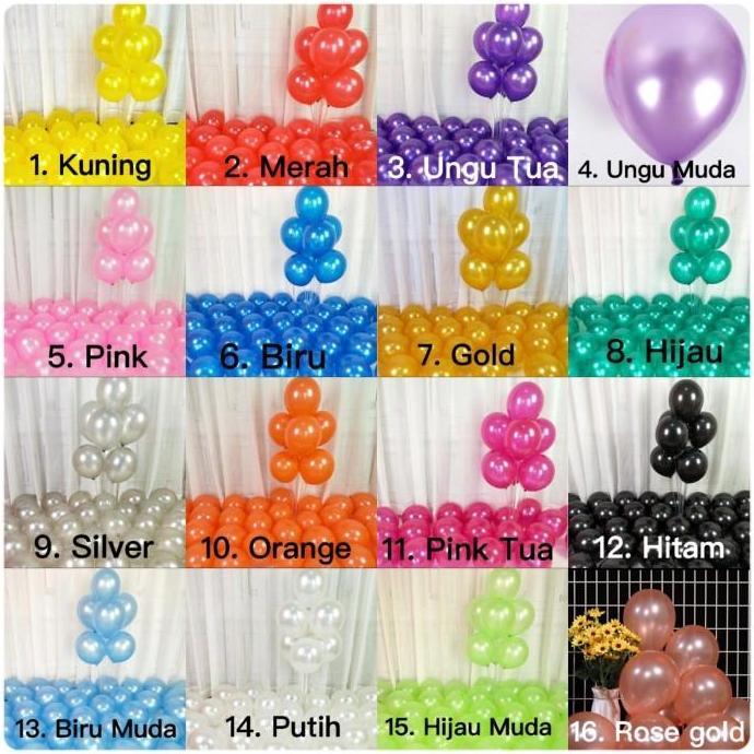 Balon latex metalik tebal / balon latex metalik impor / balon terbang