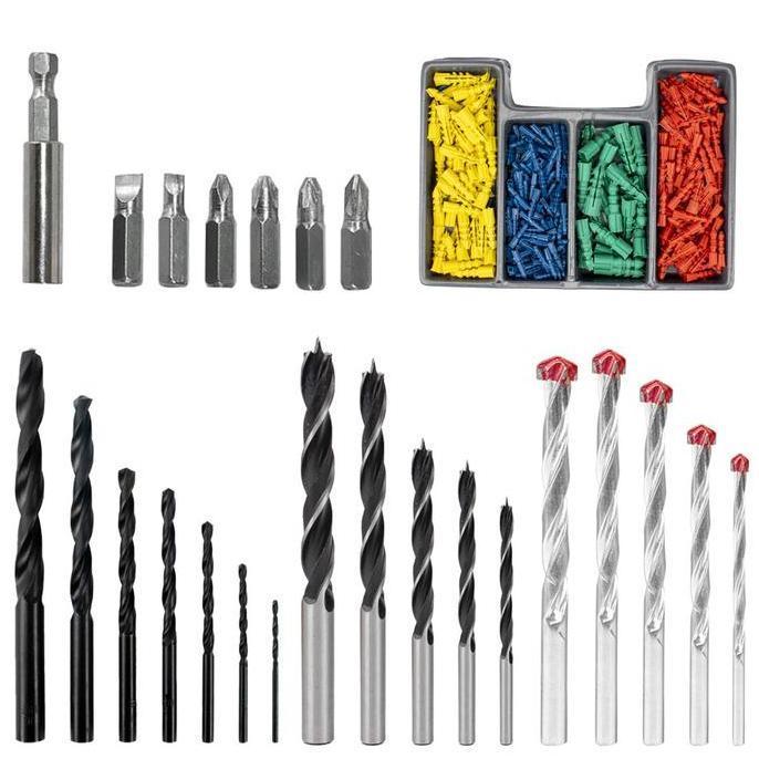 Powerx- J.Ld 300Set Mata Bor Multifungsi,Mata Bor Besi 7Pcs,Mata Bor Beton Tembok 5Pcs,Mata Bor Kayu
