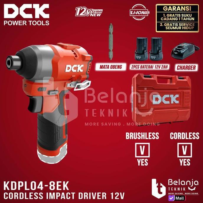 Powerx- Dck Bor Obeng Baterai Kdpl04-8 Ek 12V Brushless Cordless Impact Driver Kdpl 04-8 Kdpl04-8Ek