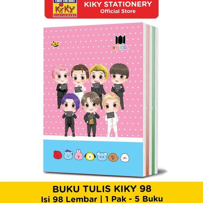 KIKY Buku Tulis 98 Lembar - 5 Buku / Motif Random TP