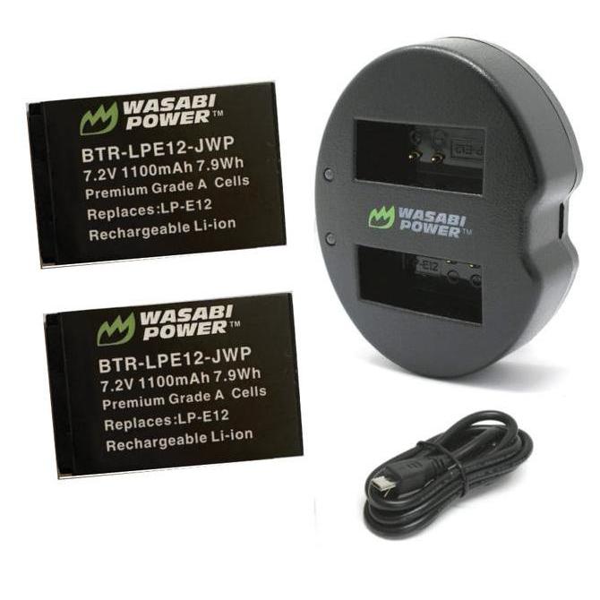 TERBARU - Wasabi Power Battery & Charger KIT for Canon LP-E12 LPE12 E12 Baterai EOS 100D M M2 M10 M5