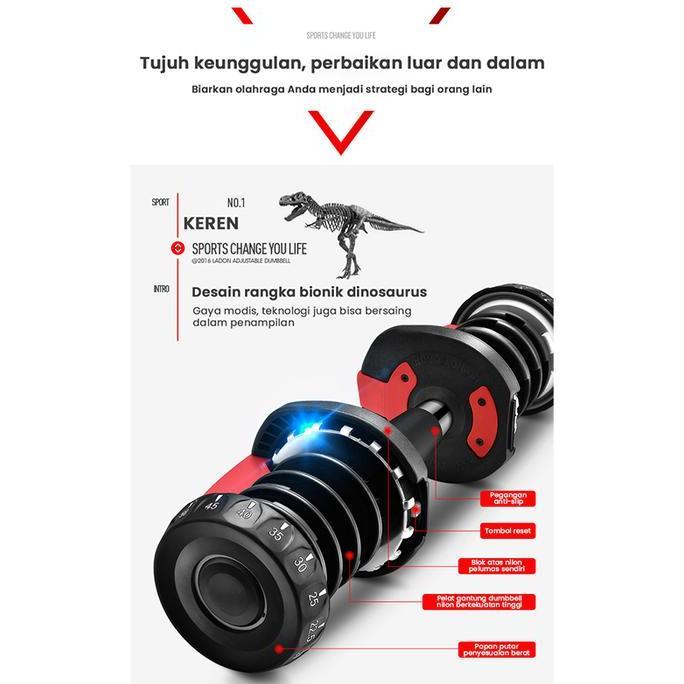 Adjustable Dumbell Barbell 2.5-24 KG Dumbell Barbel Fitness Alat Fitness Set Peralatan HI