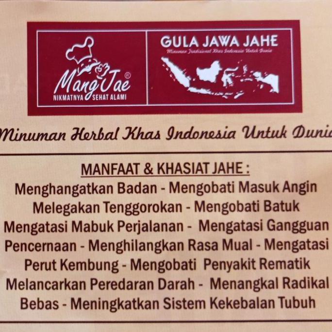 Trinken- Gula Jawa Jahe Mang Jae 1 Bungkus 10 Keping