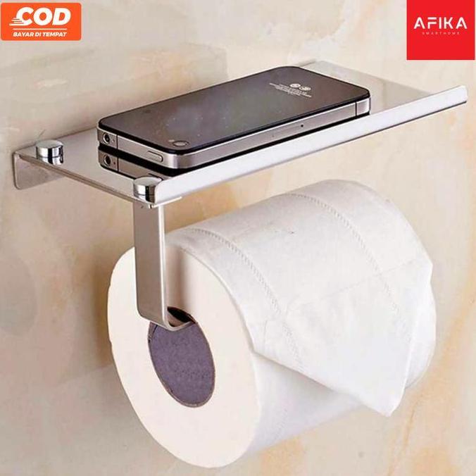 JANST Gantungan Tisu Toilet Model Roll dan Lembaran Bahan Stainless Steel