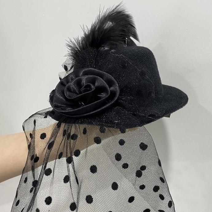 Byxt- Jepit Topi Hiasan Fascinator Hat Wedding Headpiece Topi Jaring Fascinator Hat  Topi Hiasan Aks