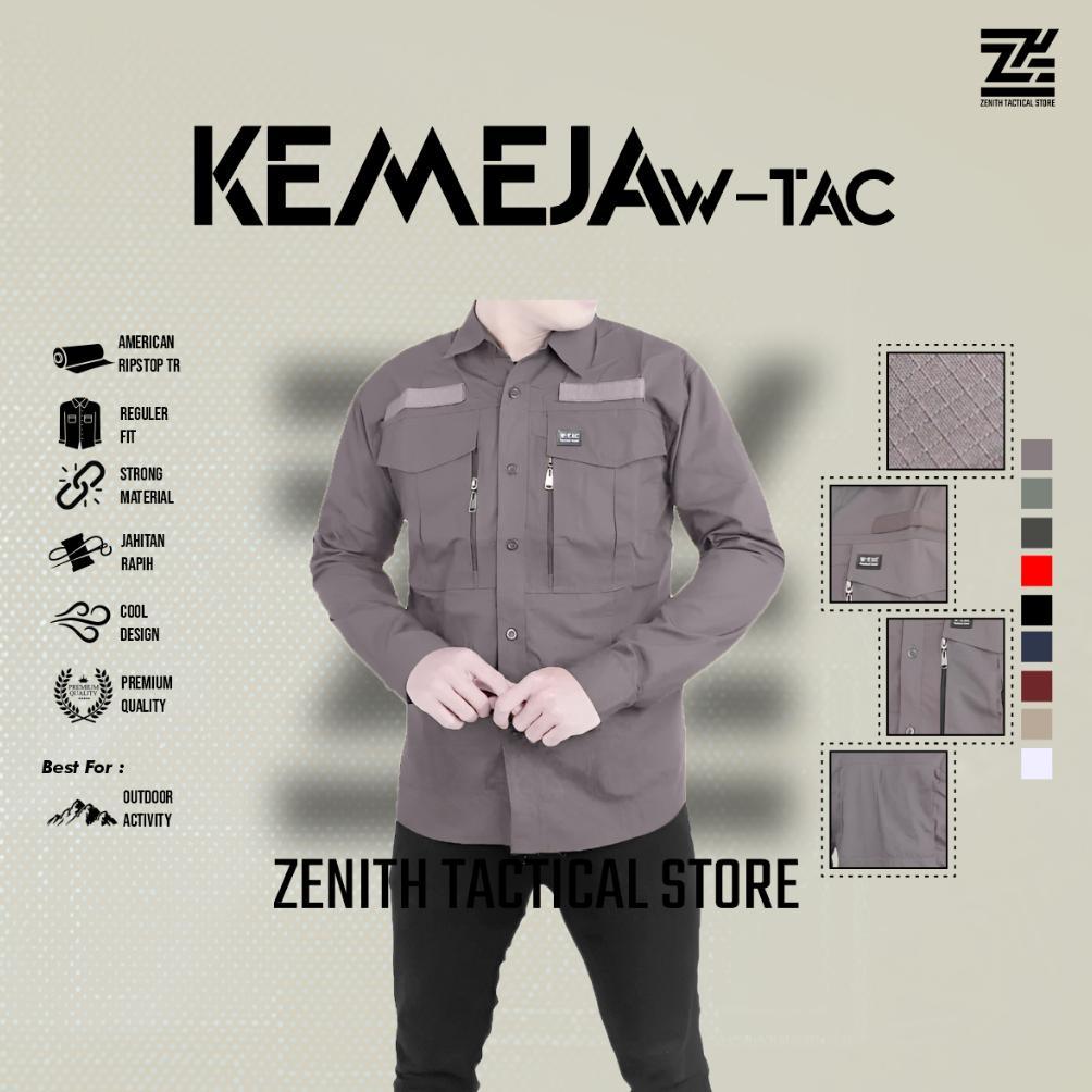 New Zthtactical.Id - Kemeja Tactical Lengan Panjang Premium W-Tac Pria Wanita Material American Rips
