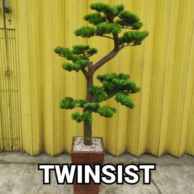 Pohon Bonsai Cemara Plastik Artificial Palsu 110 Cm / Bunga Hias Sudut