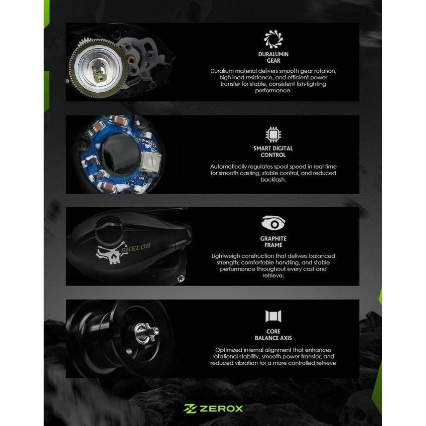Mantap- Reel Baitcasting Digital Control Zerox Skelos 151Hg