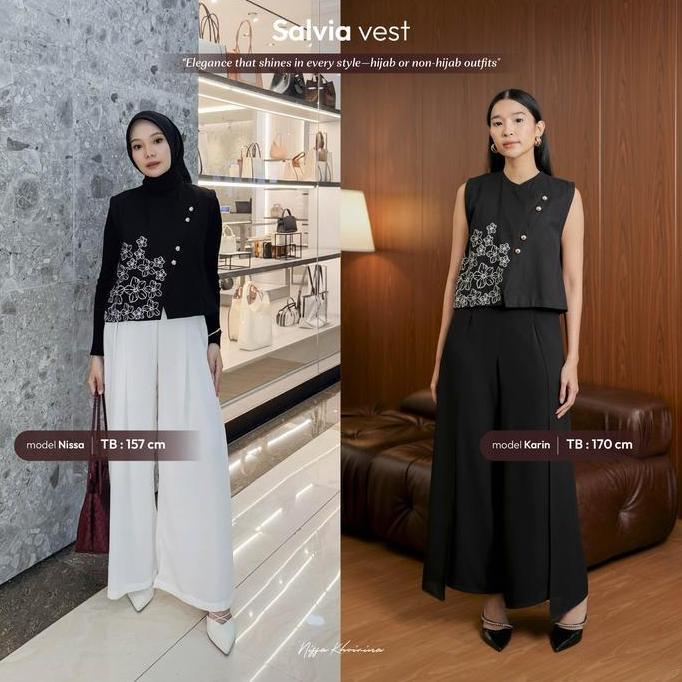 Bynissa - SALVIA VEST - Outerwear - Outer - Vest - Linen - Bordir - Embroidery -  Basic - Baju Atasa