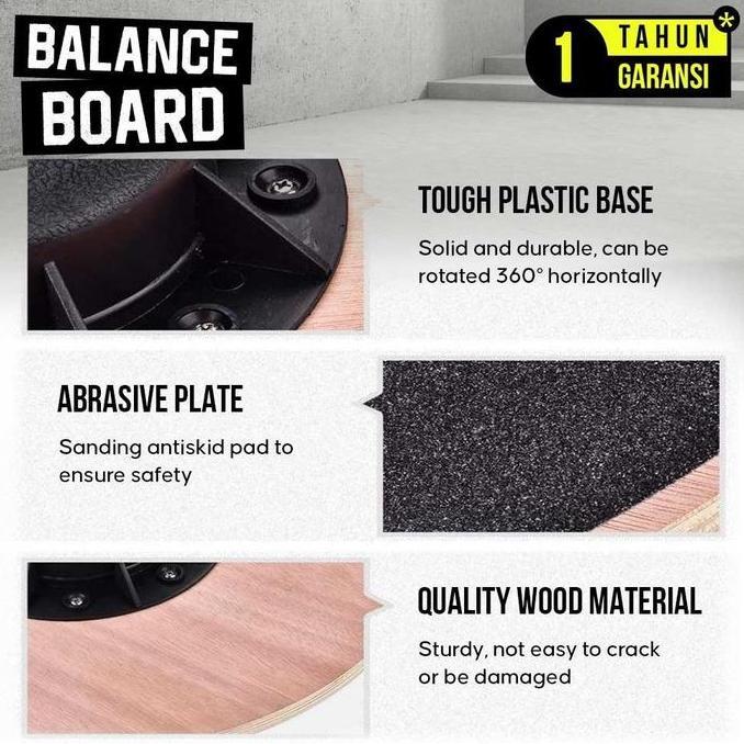 Lansungkirim- Svrg Balance Board - Wobble Board - Papan Latihan Keseimbangan - Gym