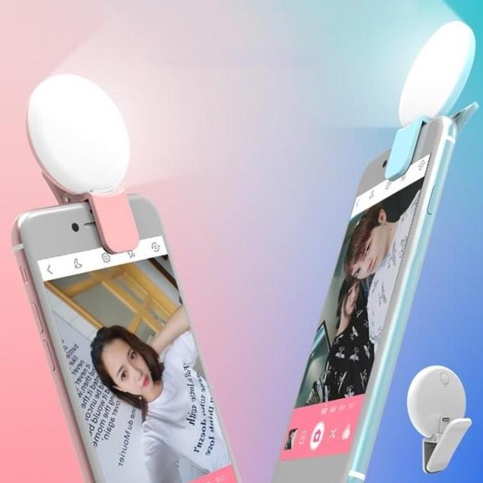 Portable Selfie Ring Light / Lampu Selfie LED Jepit HP/Tablet/Laptop
