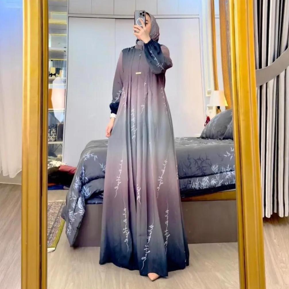 TERBARU MAHARANIE - WENDA GAMIS SET HIJAB CERUTY FULL FURING WANITA FREE HIJAB KEKINIAN TERBARU