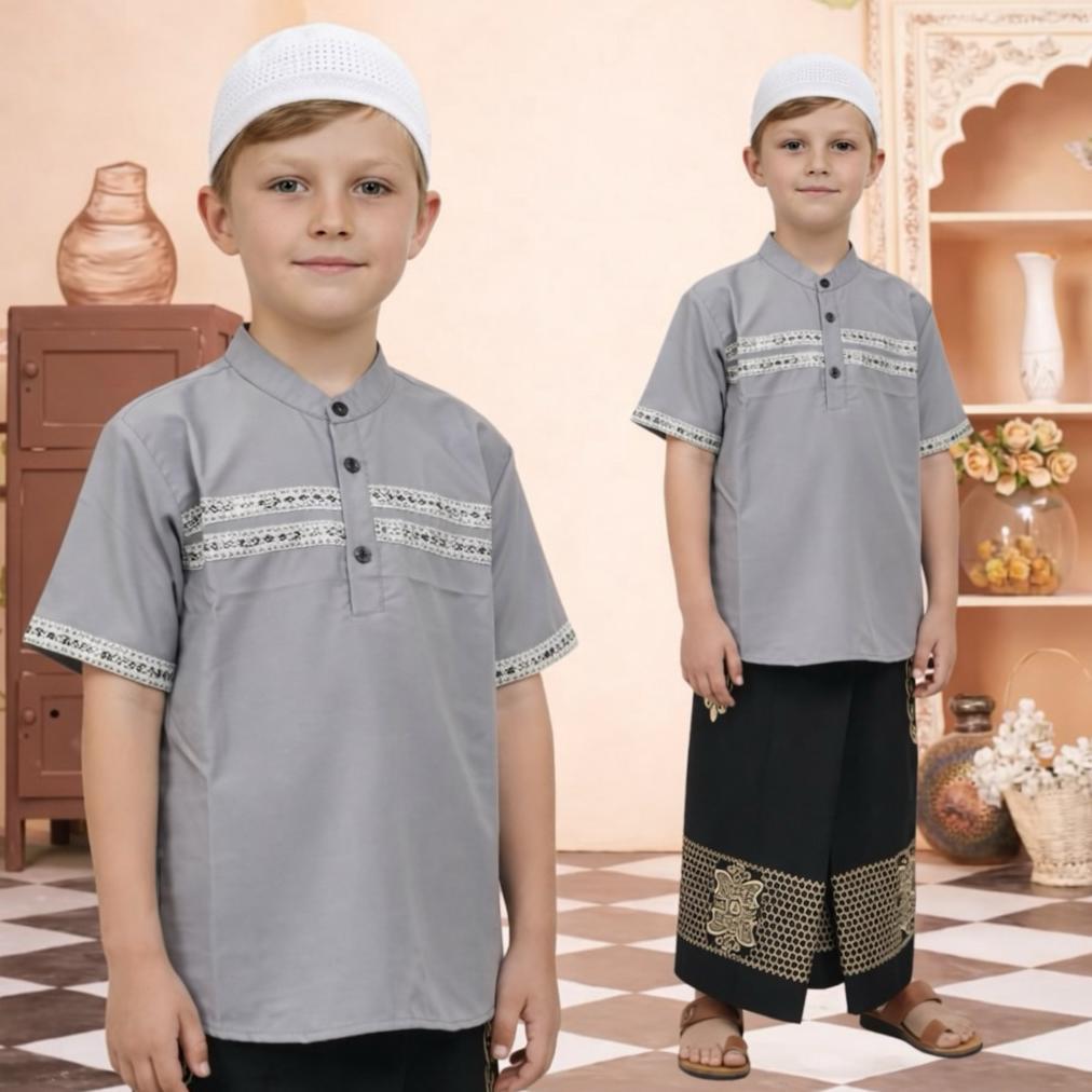 OFFICIAL FREE ONGKIR BAJU  KOKO ZEHAN  3 IN 1  SARUNG KOKO PECI BUAT ANAK 1-10 THUN MOTIF BAGUS UDAH