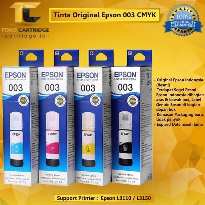 Softrit- Tinta Refil Epson 003 Original 1 Set Printer L3110 L3150 L 3110 L 3150