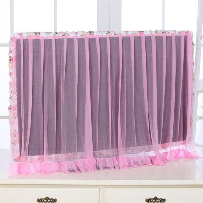 SAND 32"-48"  Sarung Penutup Tv Led Cover Tv Bahan Kain Lembut Elastis Renda Anti Debu