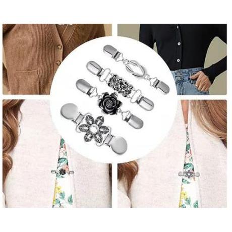 MENDA Klip cardigan aksesoris kerah kemeja bros penjepit kardigan bunga pin