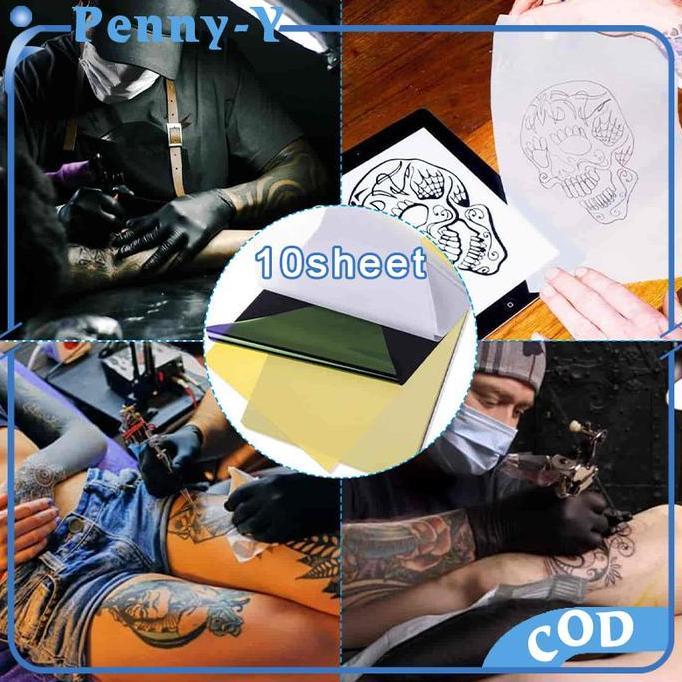 SAND 10pcs Kertas Karbon Tattoo Tato Transfer Kertas Termal Karbon Transfer Stensil Kertas