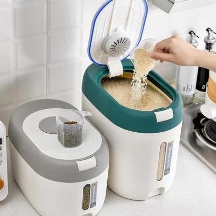 Dispenser Beras Plastik Abs Tempat Wadah Penyimpanan Besar Rice Box