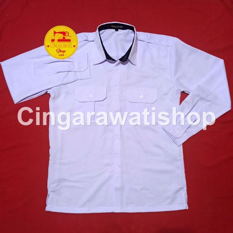 Bagus Baju Dinas Pdh Putih Pria Seragam Pns Putih Pria Baju Putih Pns Kerah Dalam Hitam Baju Pns Put