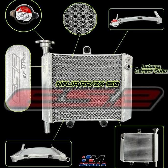 New Arrival, Radiator Aluminium Almu Es2 Gambot Curve Melengkung Kawasaki Ninja R Ss Rr Zx 150 Not B