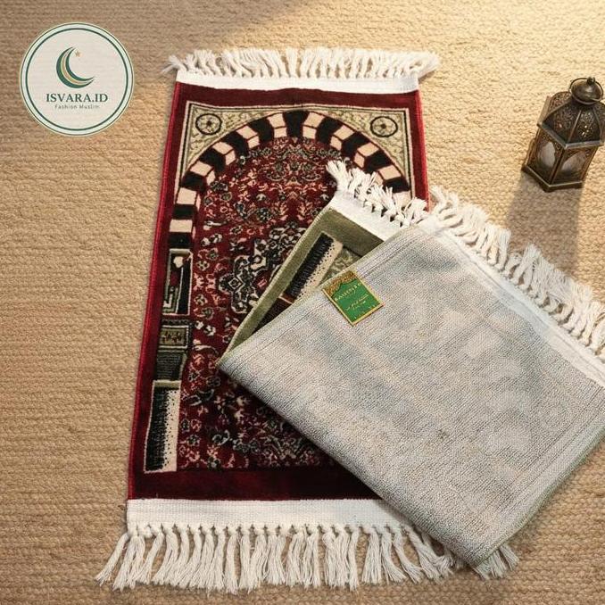 Sajadah raudhah premium ukuran mini bahan beludru tebal halus nyaman dipakai