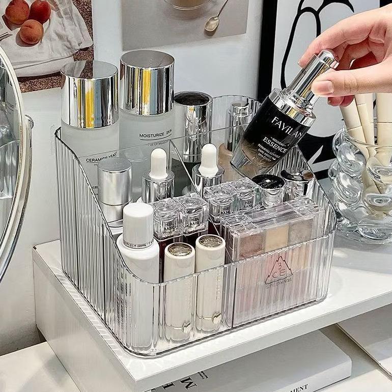 limited organizer kosmetik rak make up transparan / tempat remote ac tv hp desk storage / rak sekat 