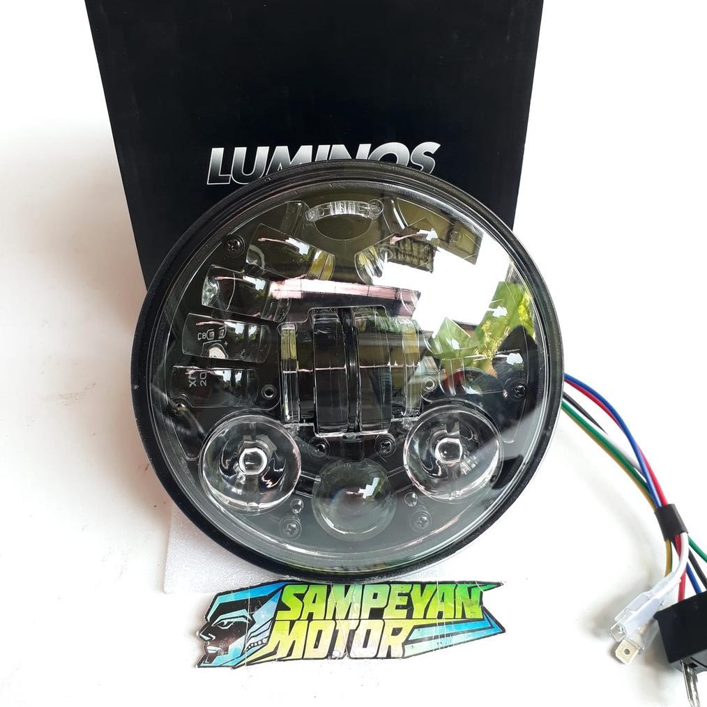 Headlamp Reflektor Lampu Depan Bulat LED Daymaker 16 Mata 5.75 Inch Eco9 Luminos