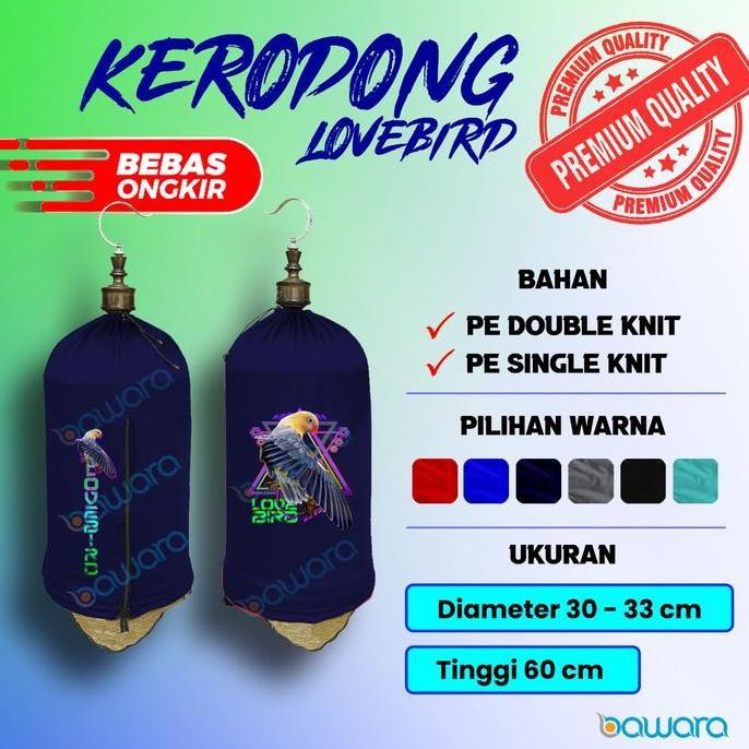 Bawara Kerodong Love Bird Gambar Konin Kolibri Ninja Diameter 30-33cm Bahan Higet Premium