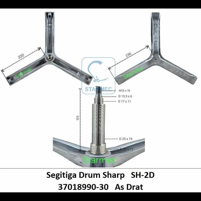 Segitiga Drum Mesin Cuci Front Loading Sharp Sh-2D 37018990-30 As Drat Type Es-Fl1072B Diskon 0426A