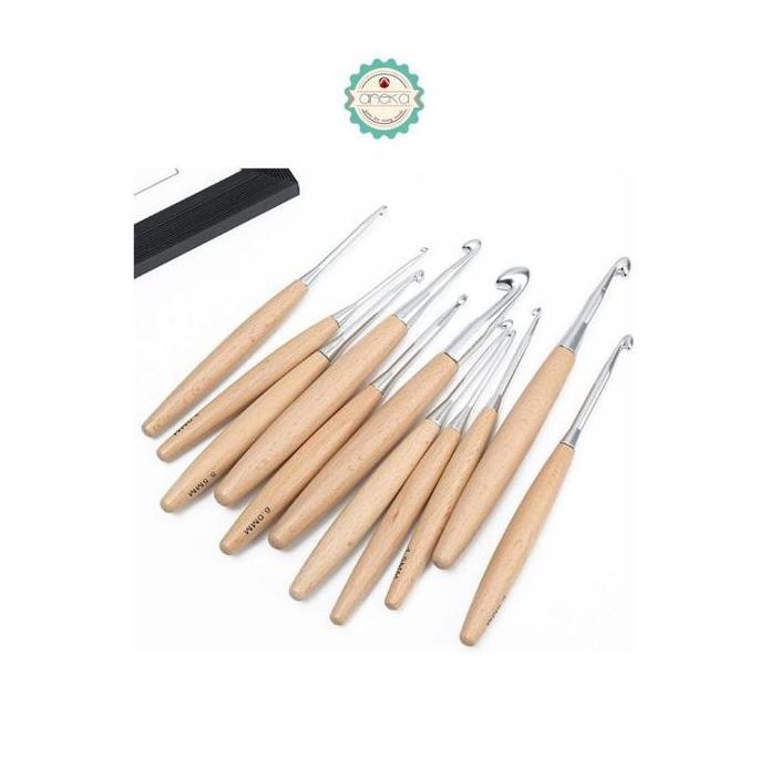 KATALOG - Hakpen Handle Kayu / Alat Rajut / Crochet Solid Wood Hook Needles