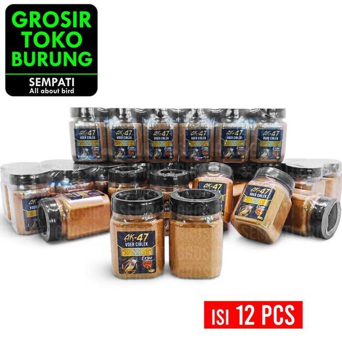 SEMPATI GROSIR AK 47 Voer Ciblek 125gr Extra Ulat Hongkong Isi 12 Pcs Pakan Voer Pur Burung Ciblek K