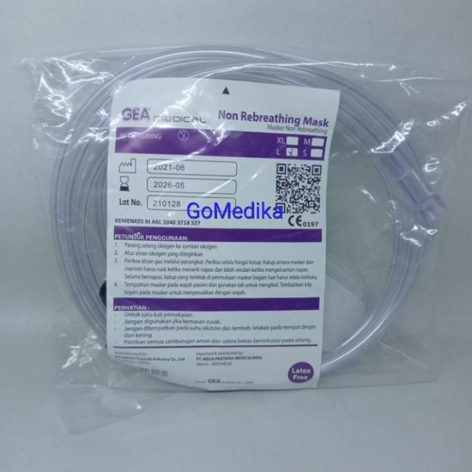 Masker Oksigen Non Rebreathing Dewasa Masker Oksigen NRM Kantong