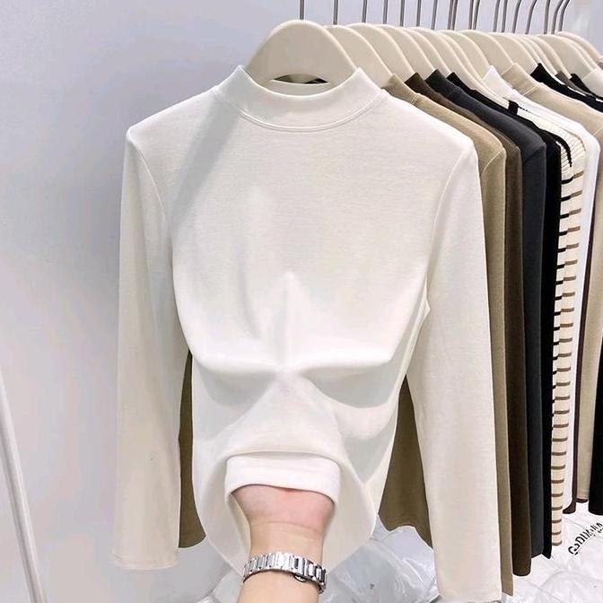 Manset Inner Atasan Wanita Lengan Panjang Ramping Elegan | Manset Premium Wanita Setengah Turtleneck